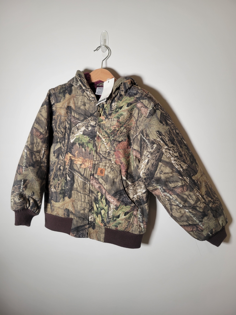 Carhartt Kids' Camo Insulated Hooded Jacket - Brown & Green